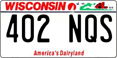 WI license plate 402NQS