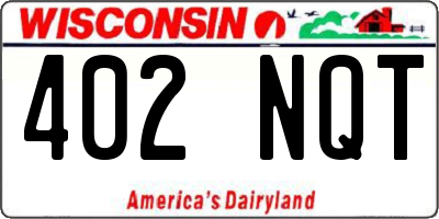 WI license plate 402NQT