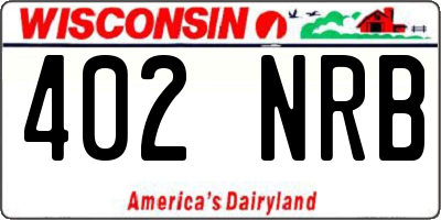 WI license plate 402NRB