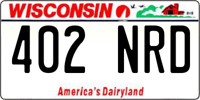 WI license plate 402NRD