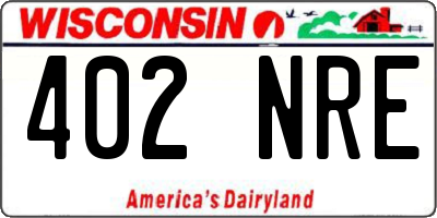 WI license plate 402NRE