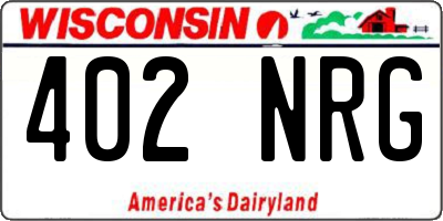 WI license plate 402NRG