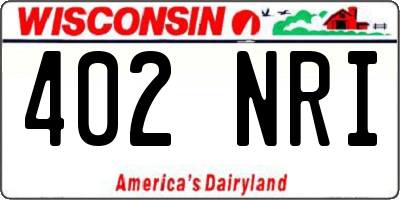 WI license plate 402NRI