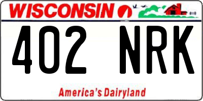 WI license plate 402NRK