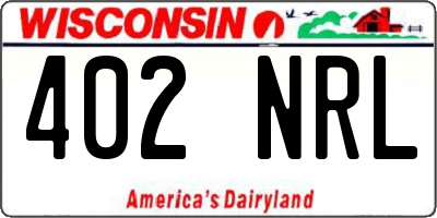 WI license plate 402NRL