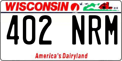 WI license plate 402NRM