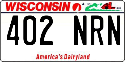 WI license plate 402NRN