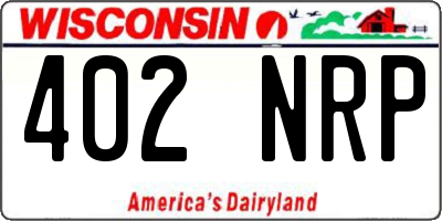 WI license plate 402NRP