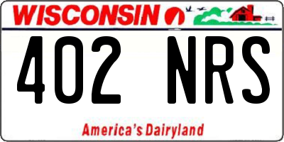 WI license plate 402NRS