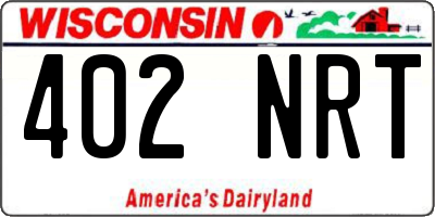 WI license plate 402NRT