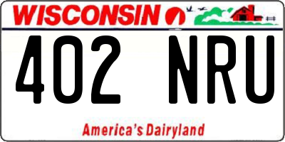 WI license plate 402NRU