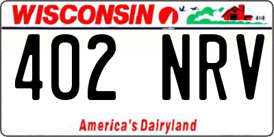 WI license plate 402NRV