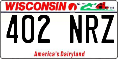 WI license plate 402NRZ