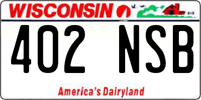 WI license plate 402NSB