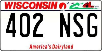 WI license plate 402NSG