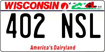 WI license plate 402NSL