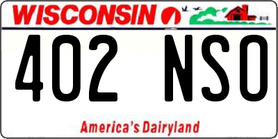 WI license plate 402NSO