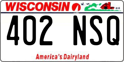 WI license plate 402NSQ