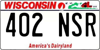 WI license plate 402NSR