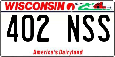 WI license plate 402NSS