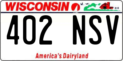 WI license plate 402NSV