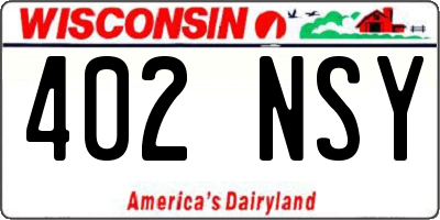 WI license plate 402NSY