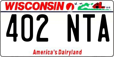 WI license plate 402NTA