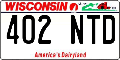 WI license plate 402NTD