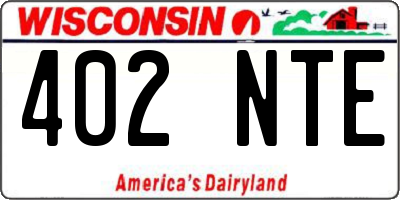 WI license plate 402NTE