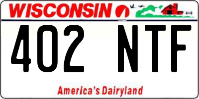 WI license plate 402NTF