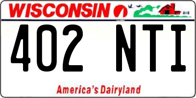 WI license plate 402NTI