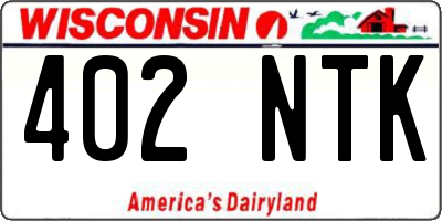 WI license plate 402NTK