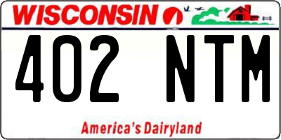 WI license plate 402NTM
