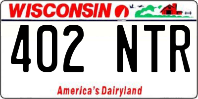 WI license plate 402NTR