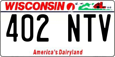 WI license plate 402NTV