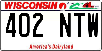 WI license plate 402NTW