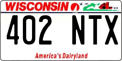 WI license plate 402NTX