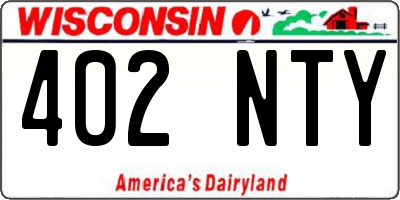 WI license plate 402NTY