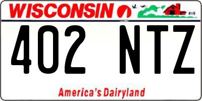 WI license plate 402NTZ