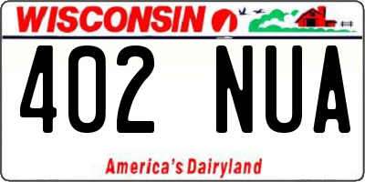 WI license plate 402NUA