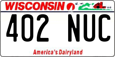 WI license plate 402NUC