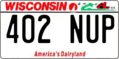 WI license plate 402NUP