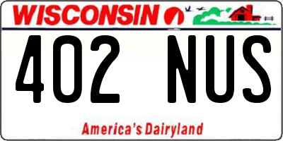 WI license plate 402NUS