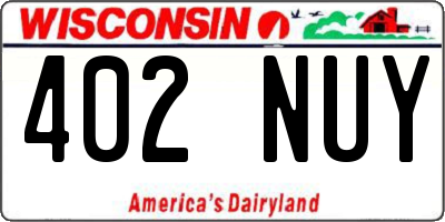 WI license plate 402NUY