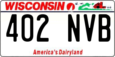 WI license plate 402NVB