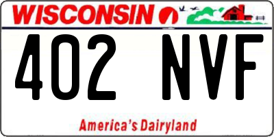 WI license plate 402NVF