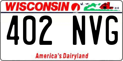 WI license plate 402NVG