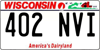 WI license plate 402NVI