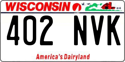 WI license plate 402NVK