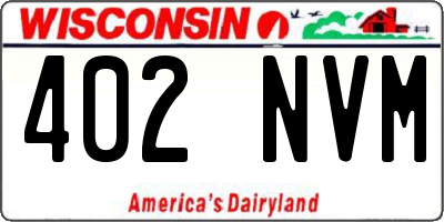 WI license plate 402NVM